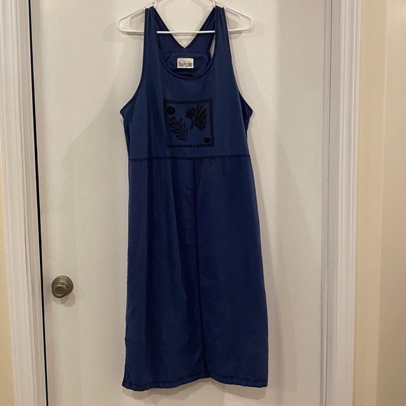 Nina Piccalino Navy Dress with Leaf Motif - Picture 2 of 5